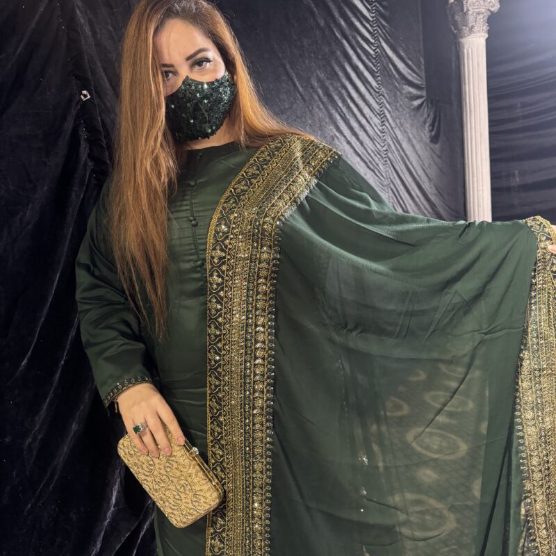 3 PC Embroidery Chiffon Satin Fabric