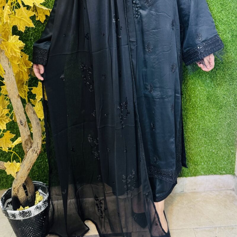 3 PC Embroidery Chiffon Satin Fabric