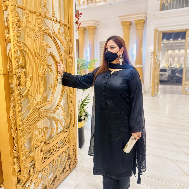 3 PC Embroidery Chiffon Satin Fabric