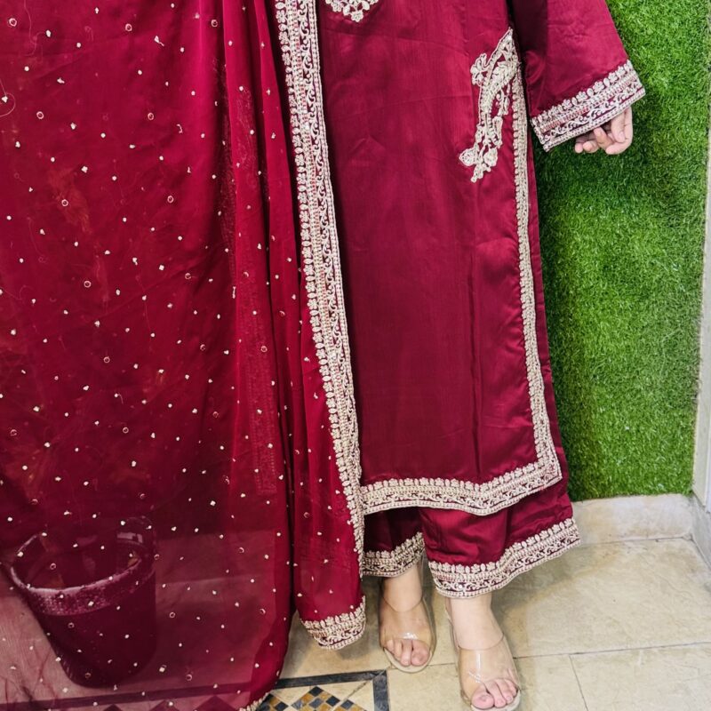 3 PC Embroidery Viscous Linen