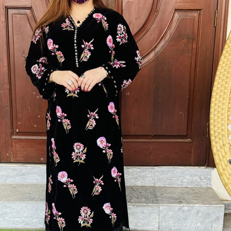 2 PC Embroidery Velvet Fabric