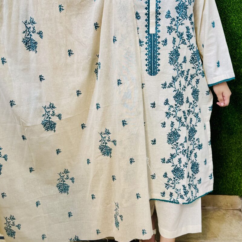 3 PC Printed Embroidery Khaddar Fabric