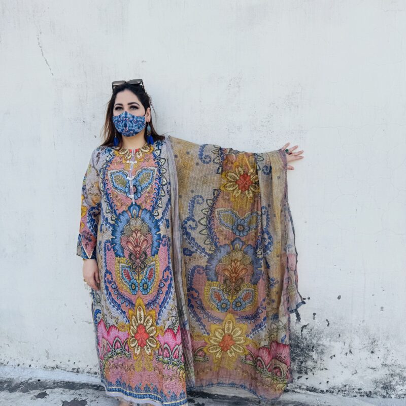 3 PC Printed Lawn Fabric