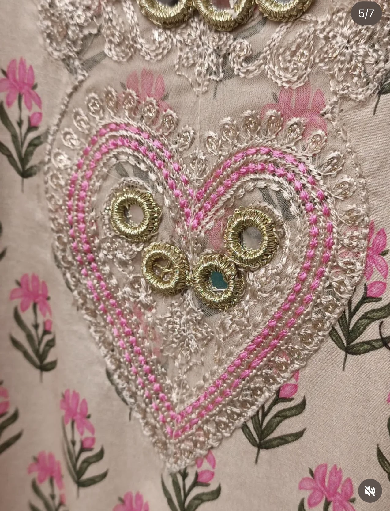 Pink Floral Embroidered 3-Piece Lawn Suit – Summer luxury collection - Image 2