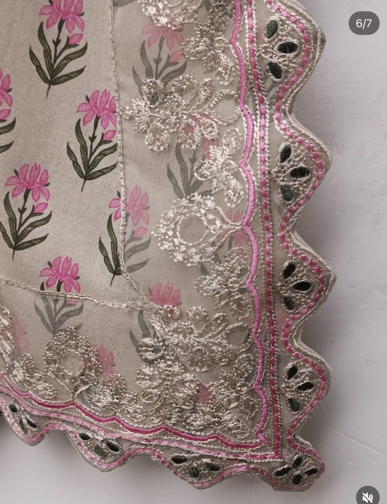 Pink Floral Embroidered 3-Piece Lawn Suit – Summer luxury collection - Image 5