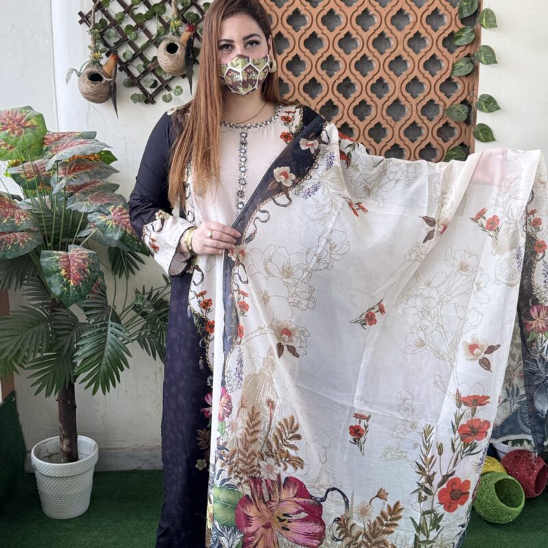 3 PC Embroidery Lawn Fabric