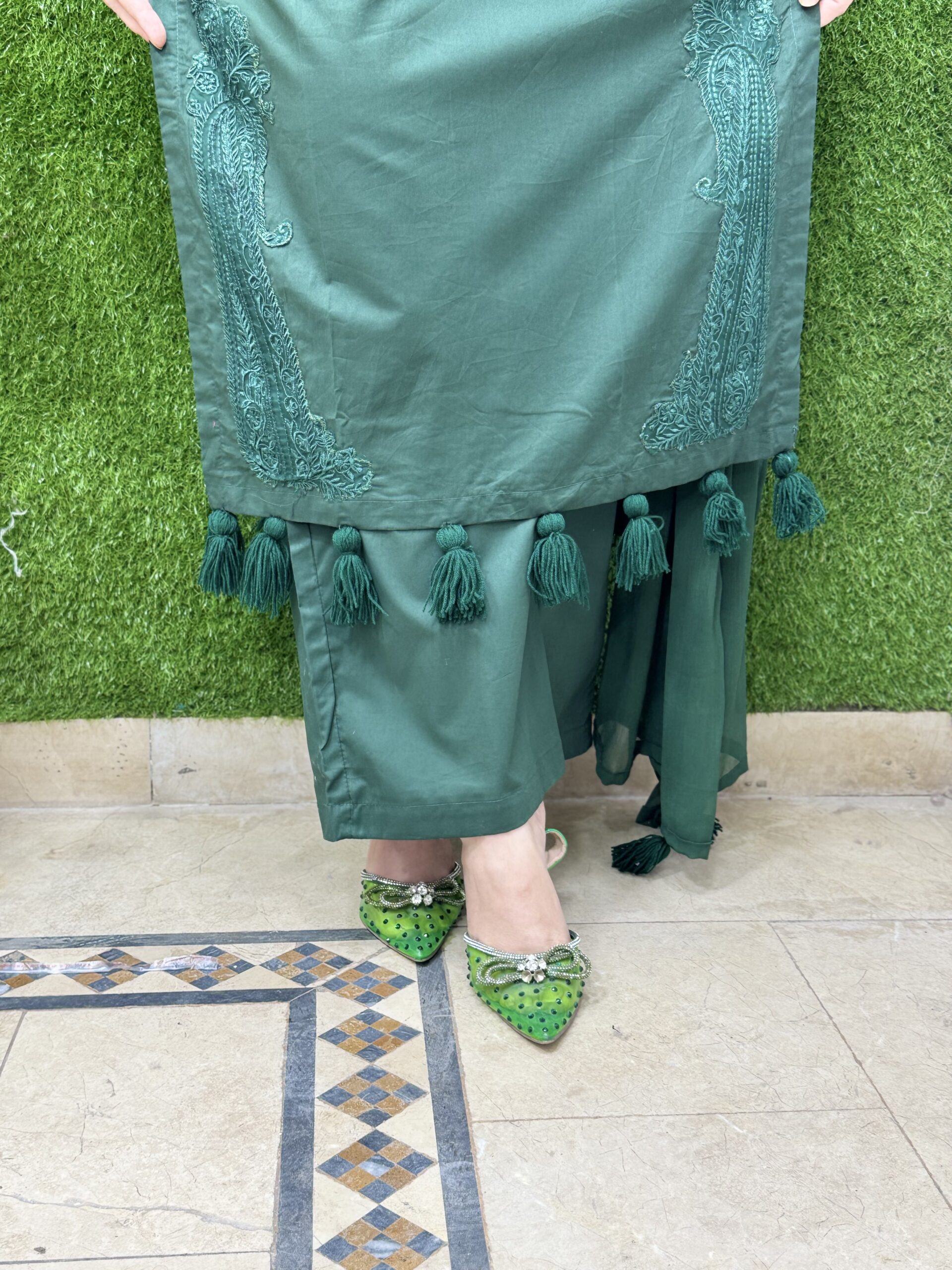 3 PC Embroidery Luxury Lawn Fabric - Image 5