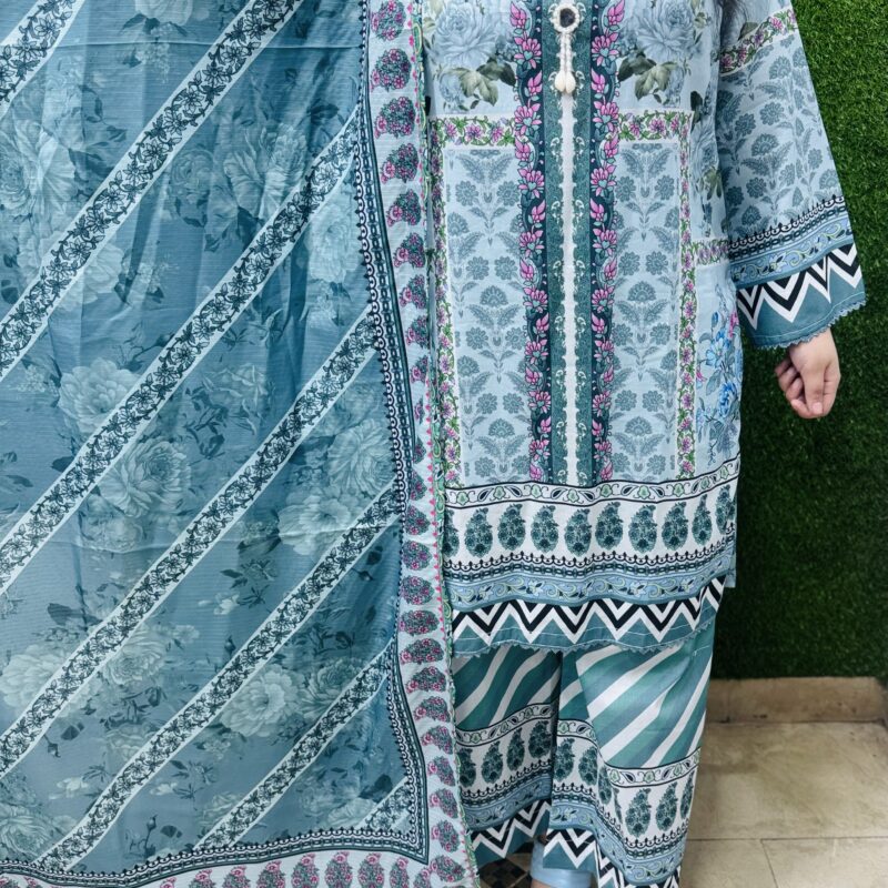 3 PC Printed Lawn Fabric