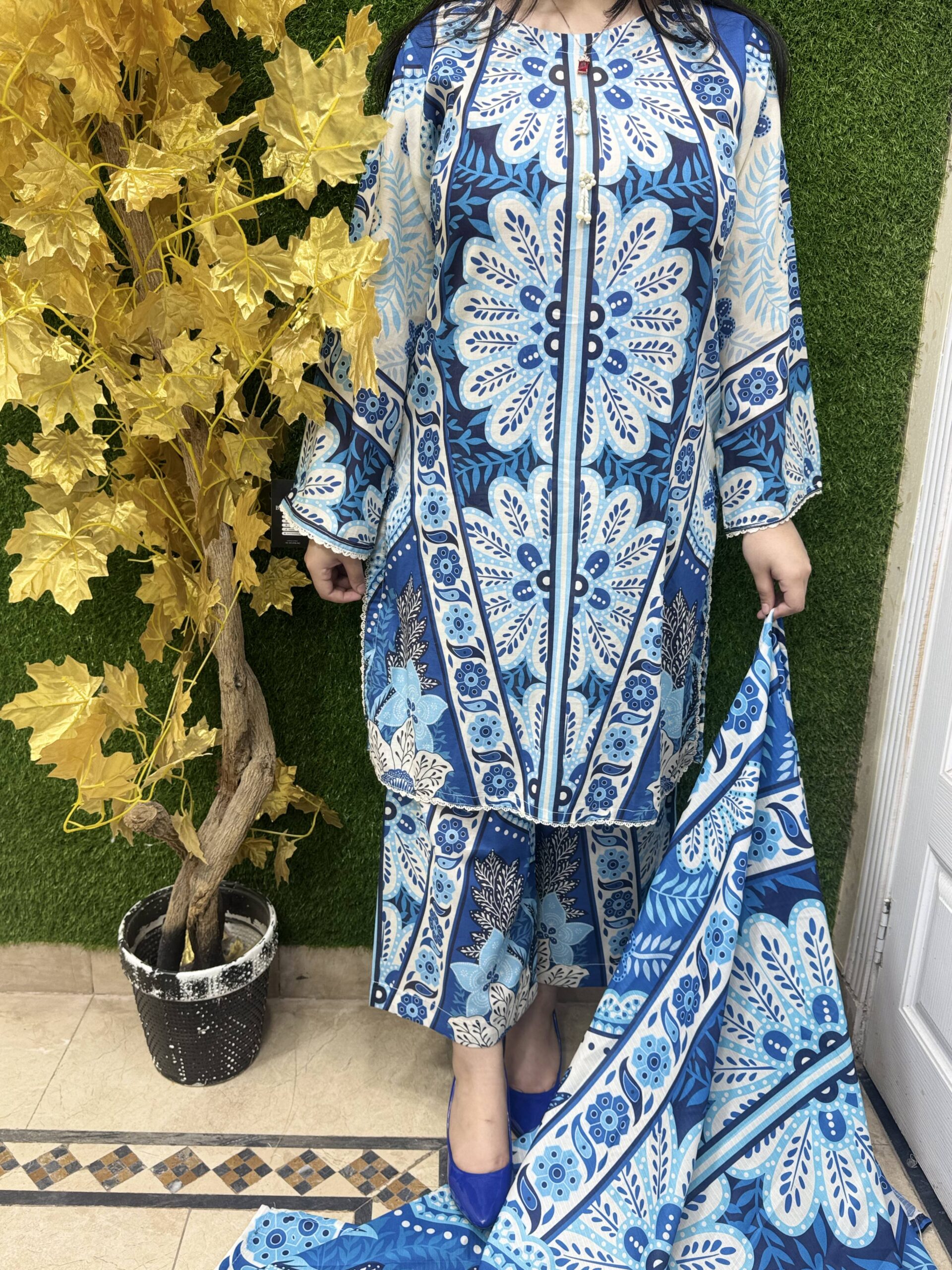 3 PC Printed Lawn Fabric - Image 2