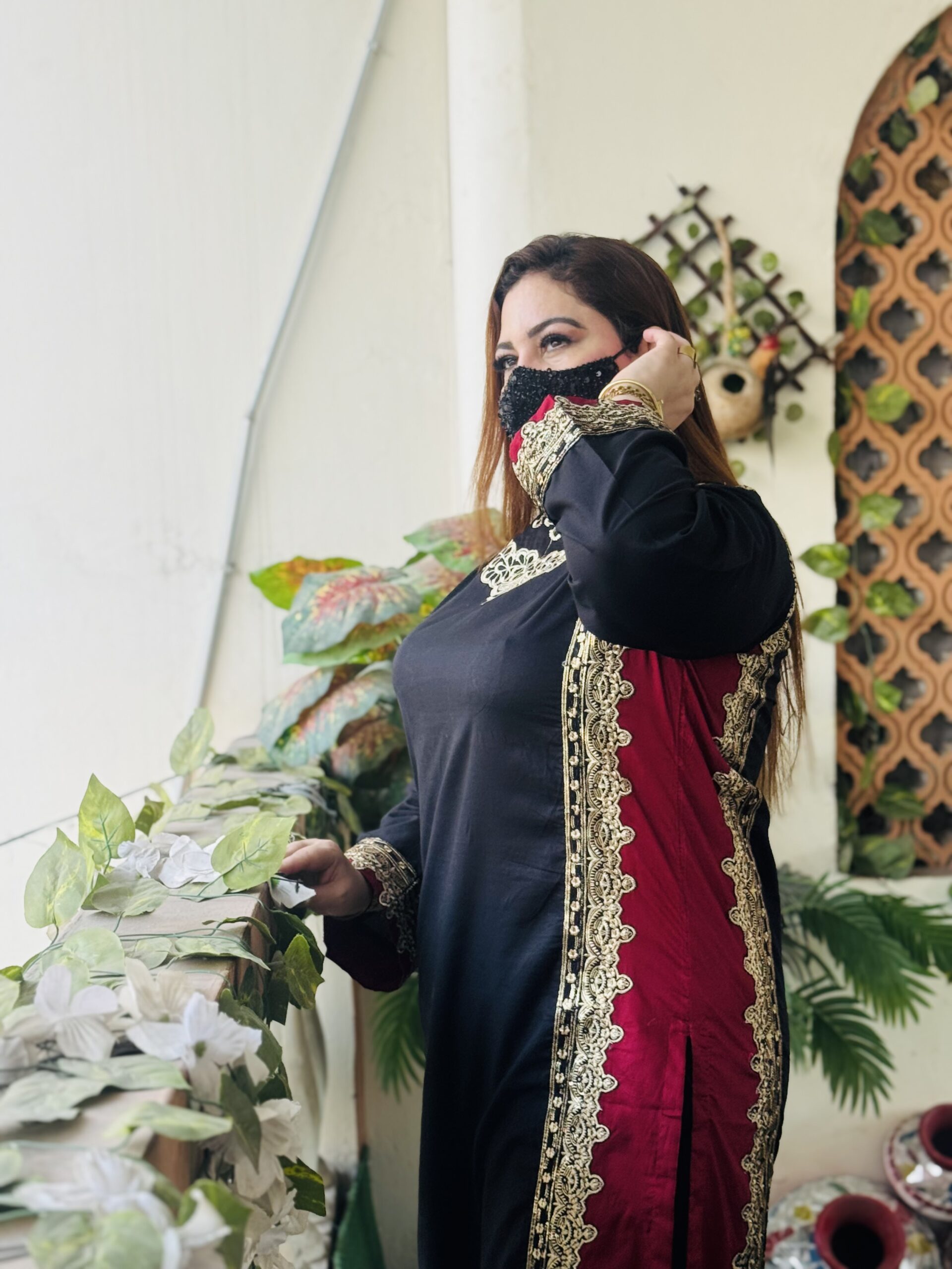 2 PC Embroidery Plain Lawn Fabric - Image 3