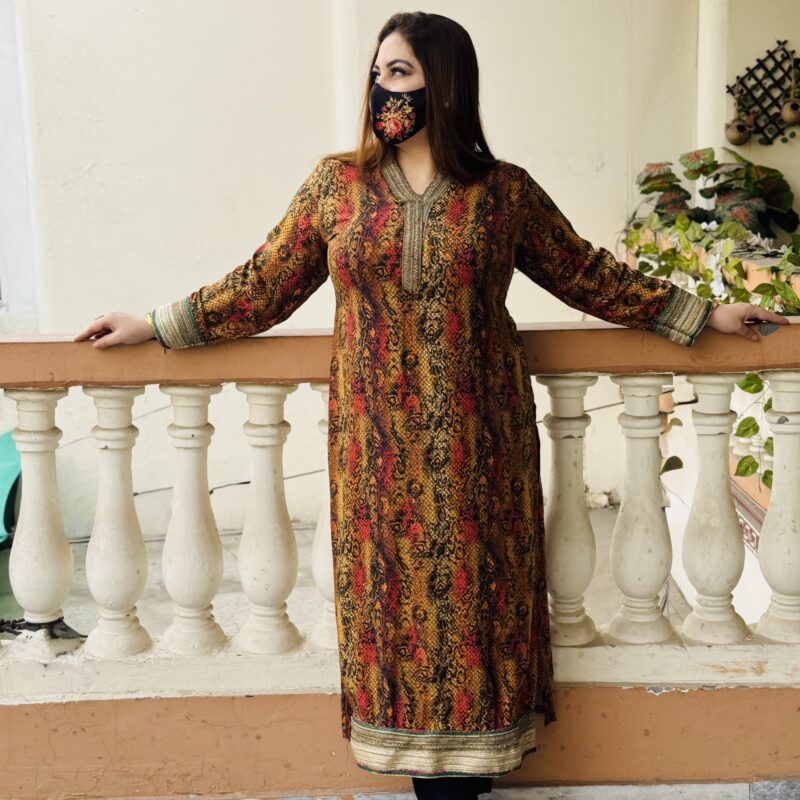 2 PC Printed Linen Fabric