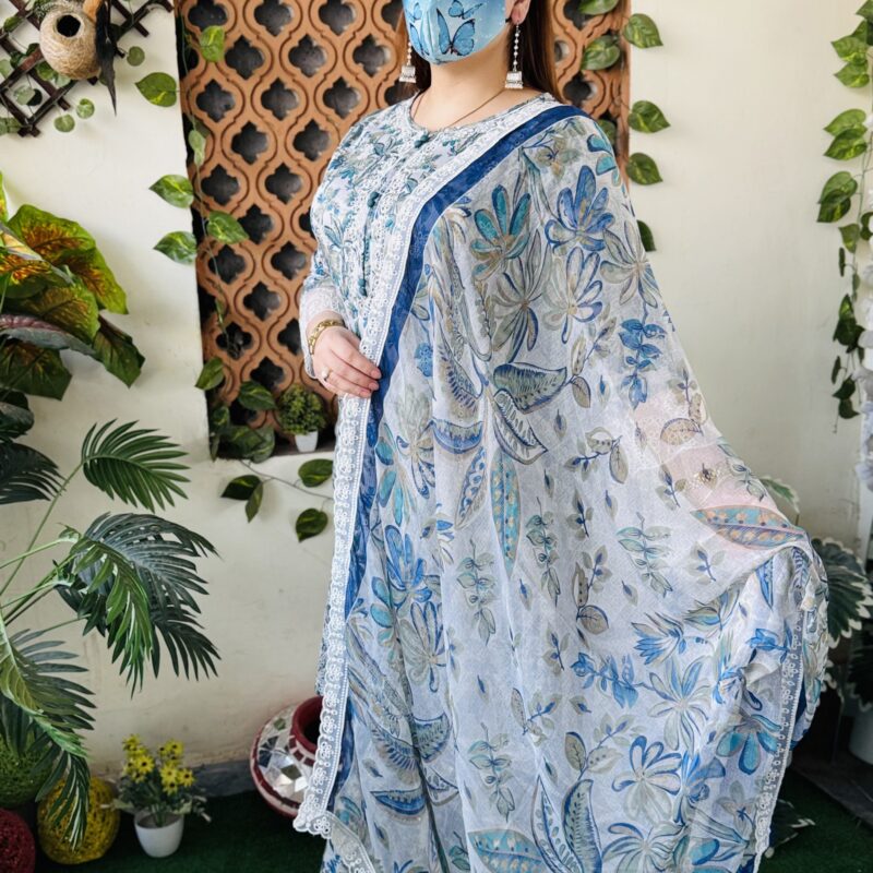 3 PC Embroidery Printed Lawn