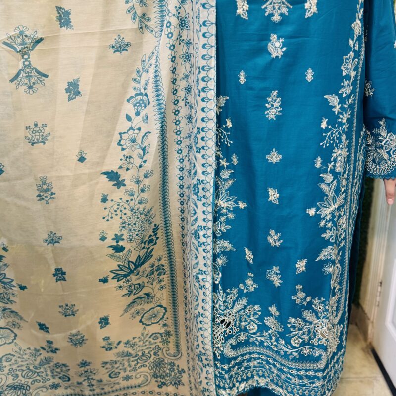 3 PC Embroidery Printed Lawn