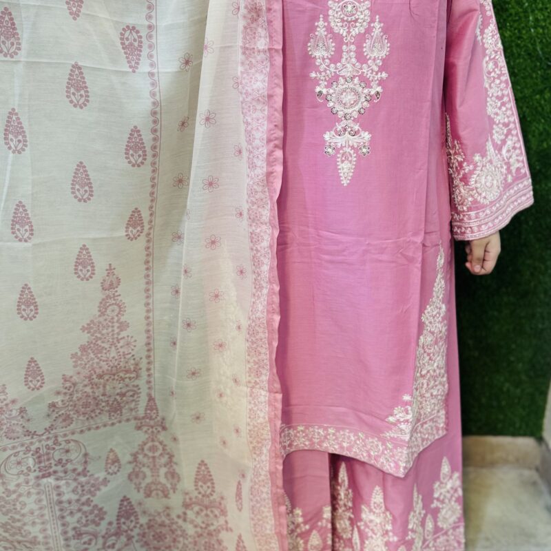 3 PC Embroidery Printed Lawn