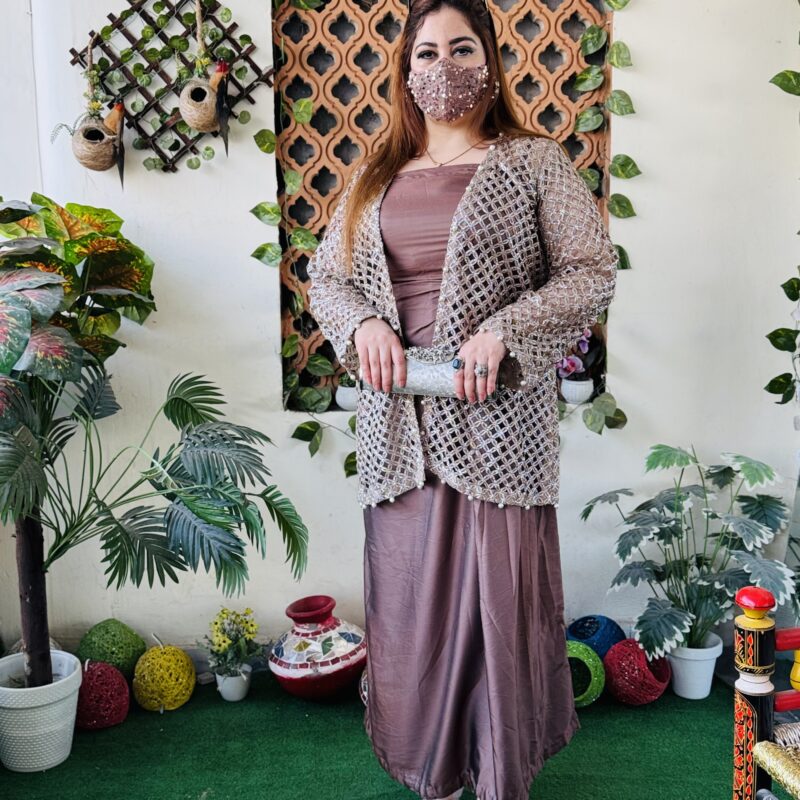 2 PC Embroidery Silk Organza ganza Fabric