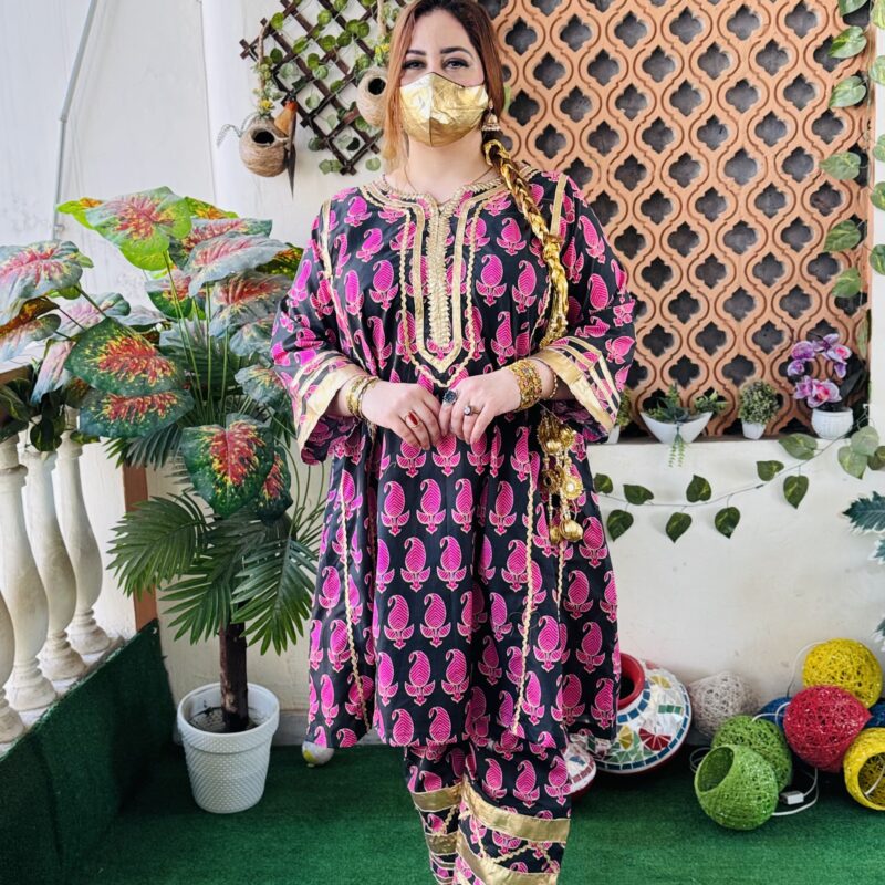 2 PC Embroidery Printed Lawn Fabric