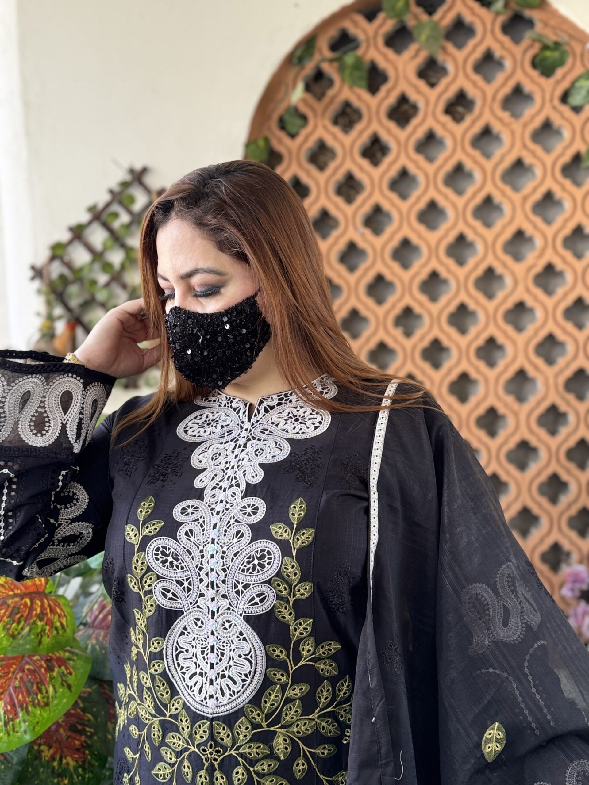 3 PC Embroidery Printed Lawn Fabric - Image 3