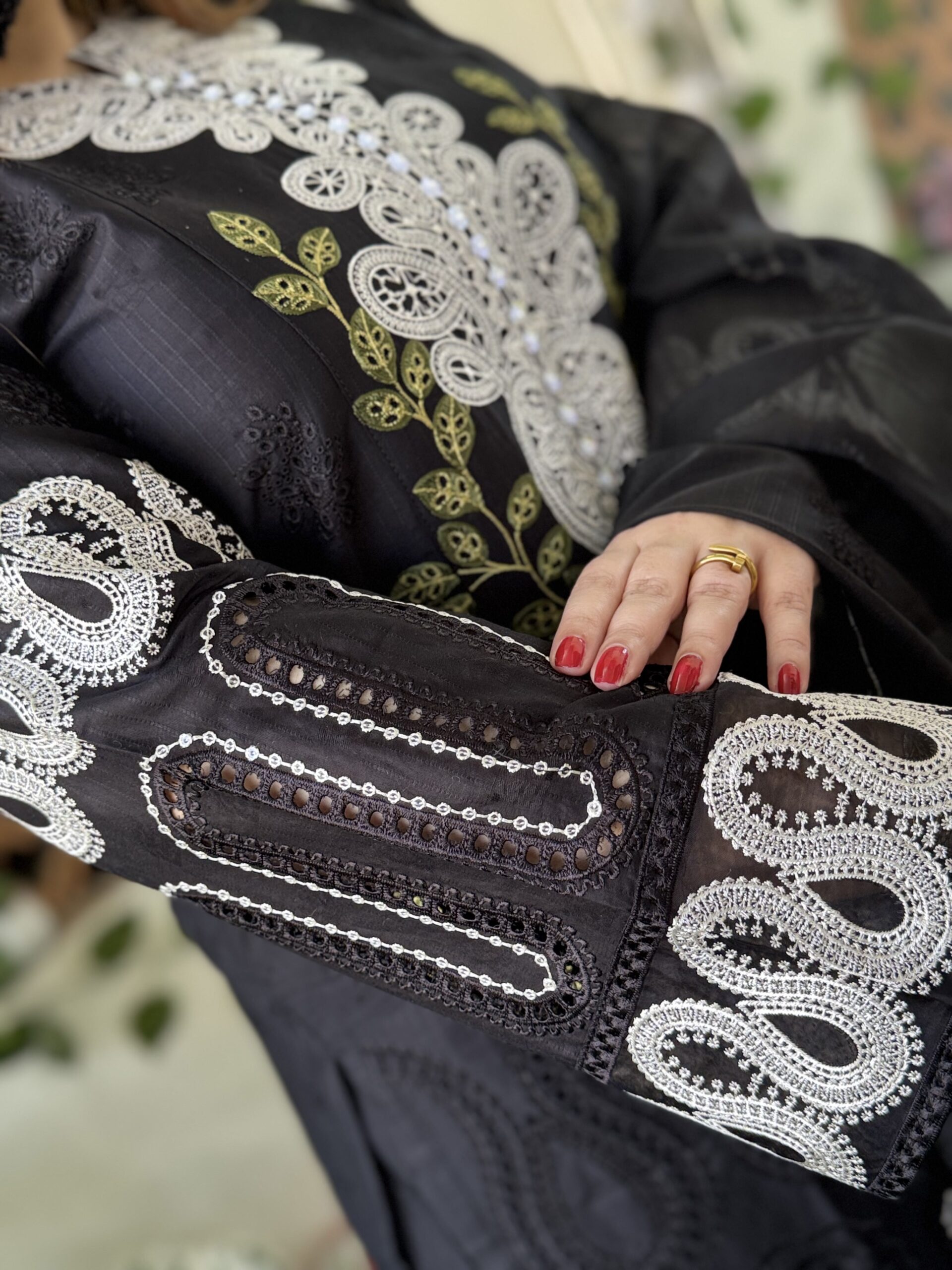 3 PC Embroidery Printed Lawn Fabric - Image 4