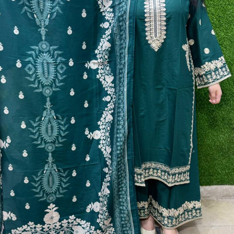 3pc embroidered lawn