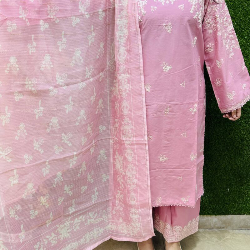 3 Pc Embroidery Lawn Fabric