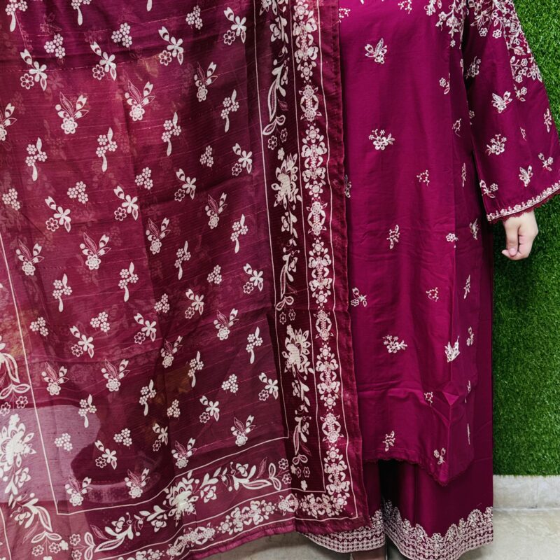 3Pc Embroidered Lawn Fabric