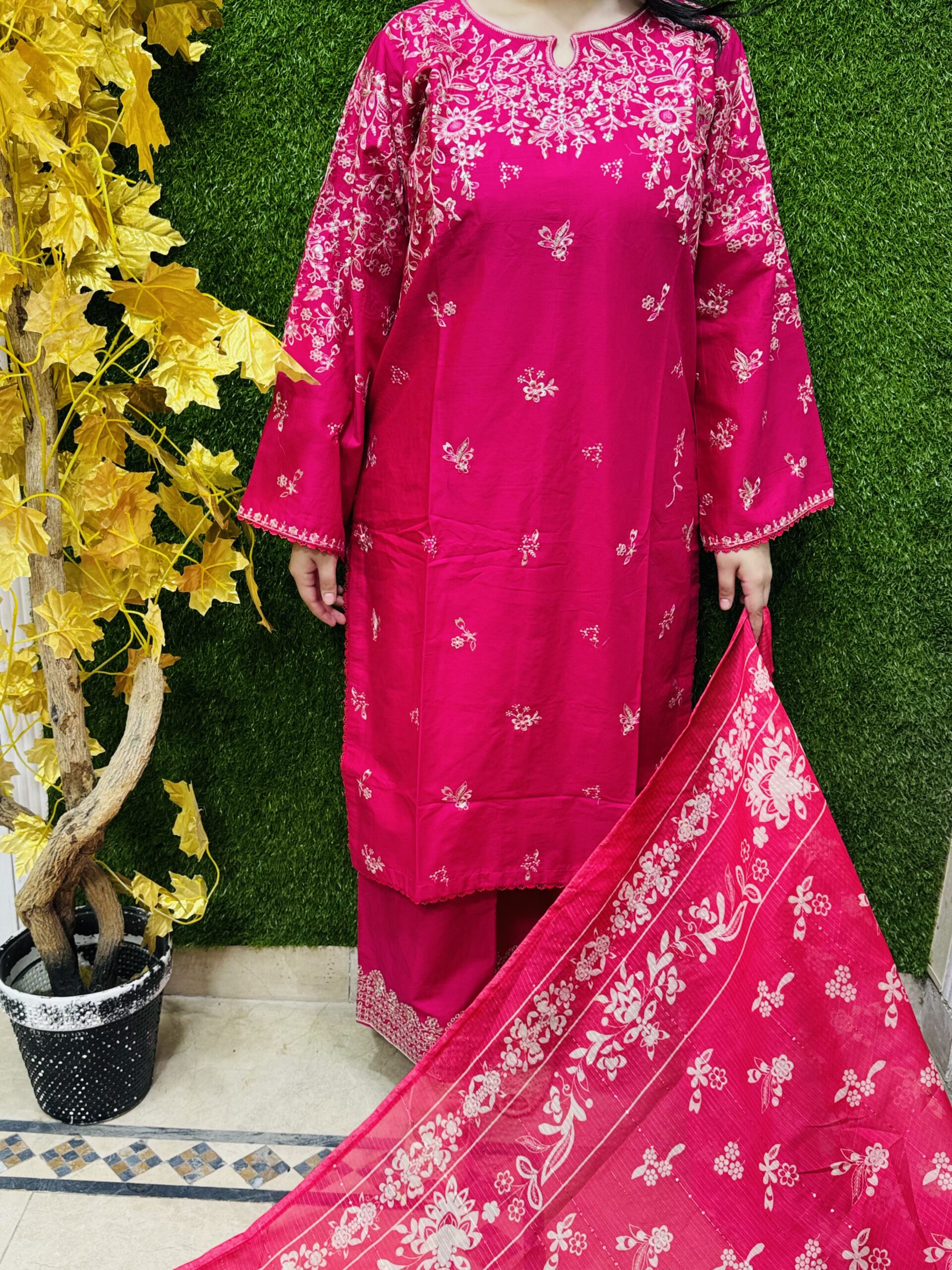 3 Pc Embroidery Lawn Fabric - Image 2