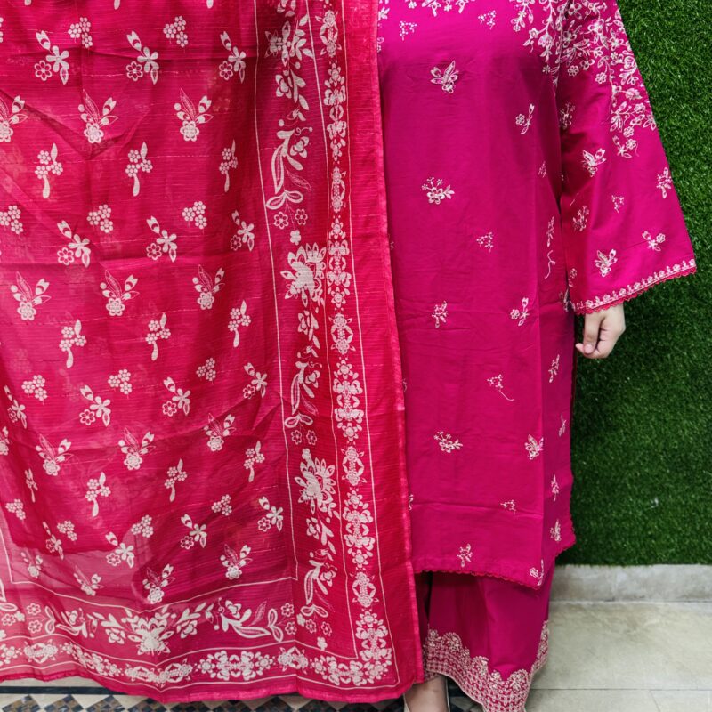 3 Pc Embroidery Lawn Fabric