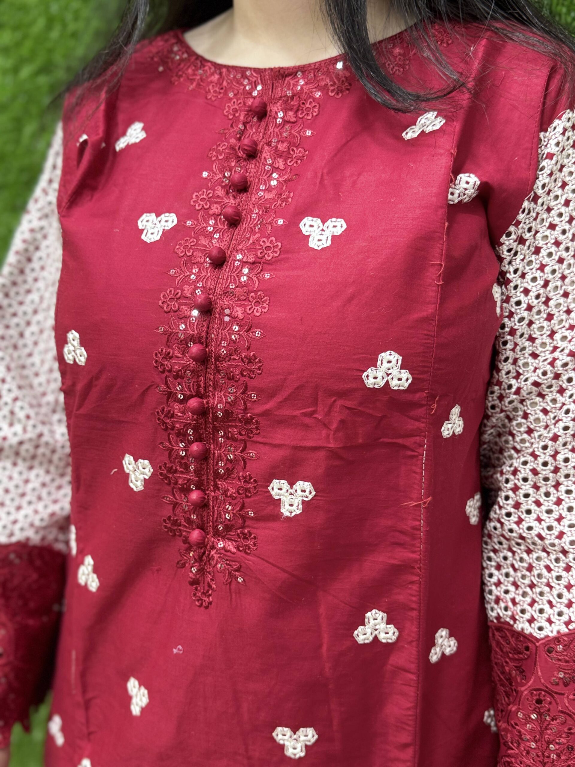 3 Pc Embroidery Lawn Fabric - Image 3