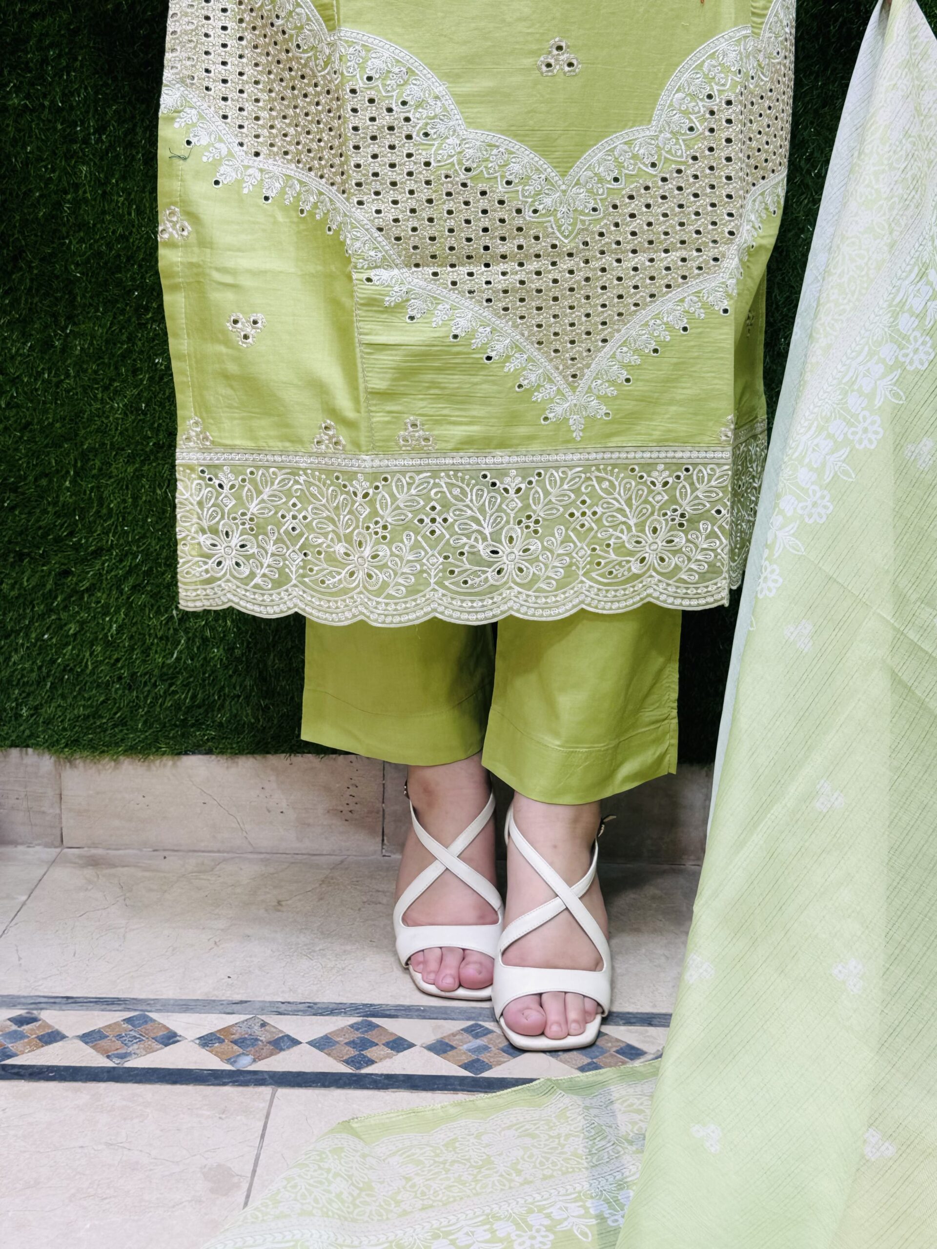 3 Pc Embroidery Lawn Fabric - Image 5