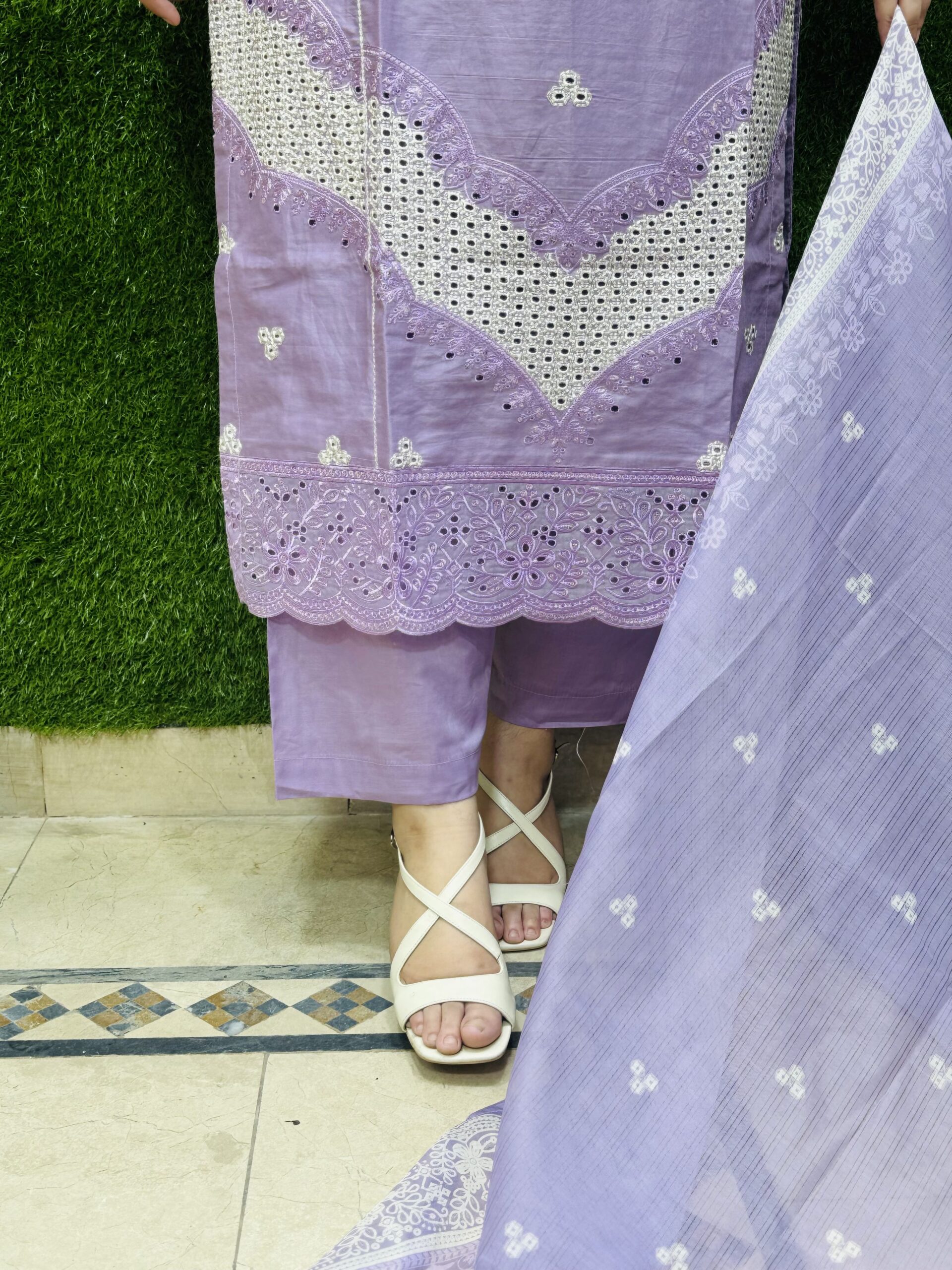 3 Pc Embroidery Lawn Fabric - Image 5