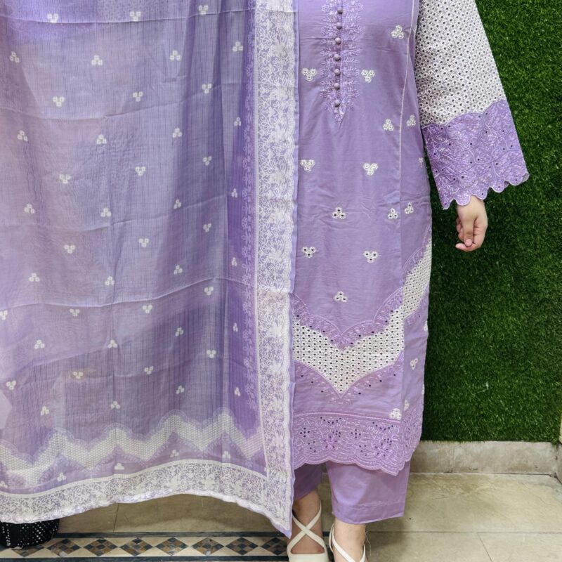 3 Pc Embroidery Lawn Fabric